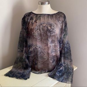 Kensie semi sheer blouse